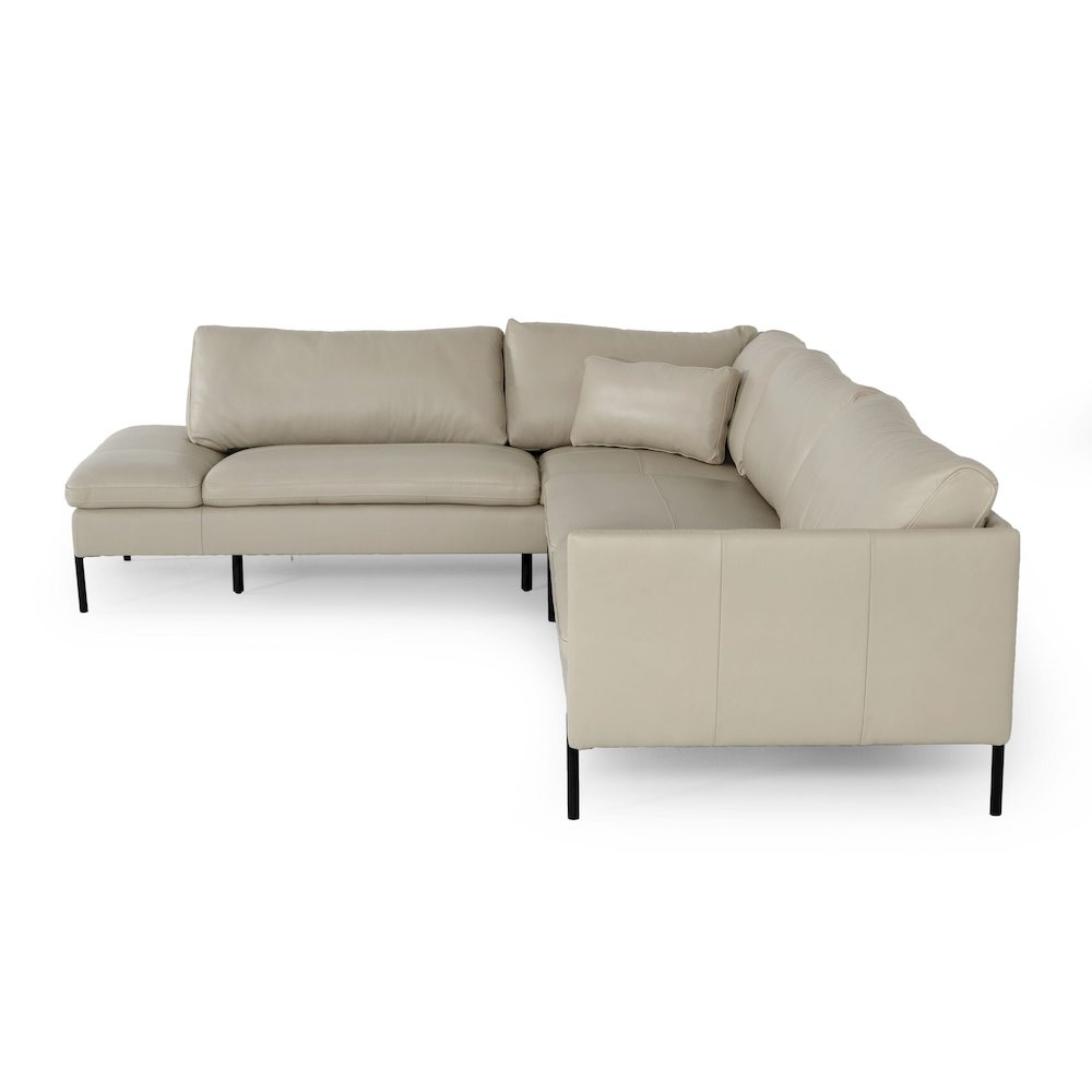 Divani Casa Sherry - Modern Grey Leather Left Facing Sectional Sofa
