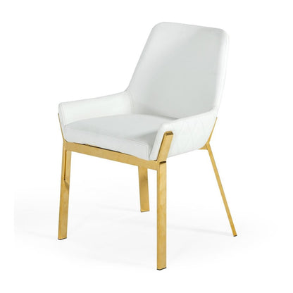 Modrest Ganon - Modern White & Gold Dining Chair