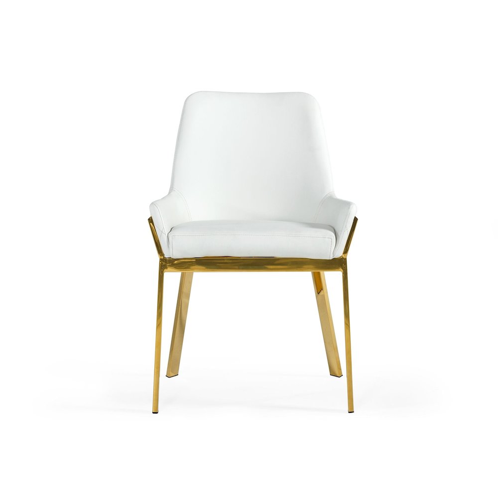 Modrest Ganon - Modern White & Gold Dining Chair
