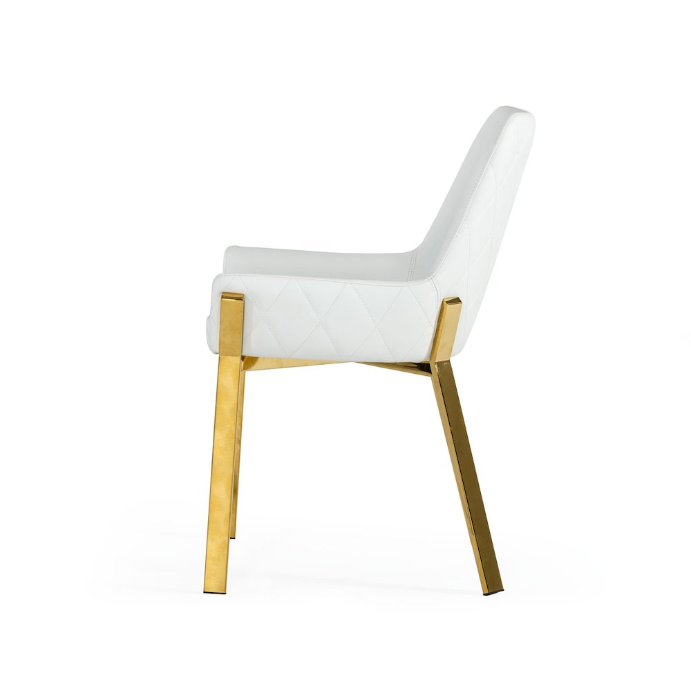 Modrest Ganon - Modern White & Gold Dining Chair