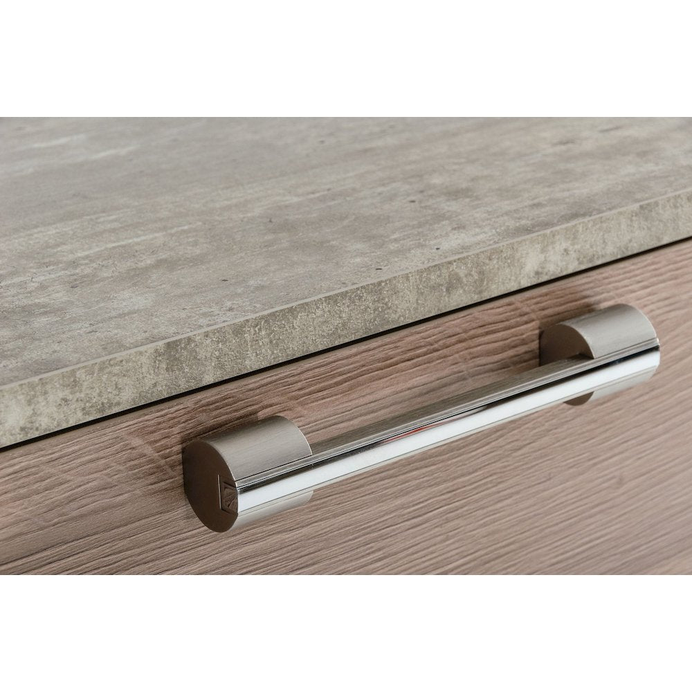 Nova Domus Boston - Modern Brown Oak & Brushed Stainless Steel Chest
