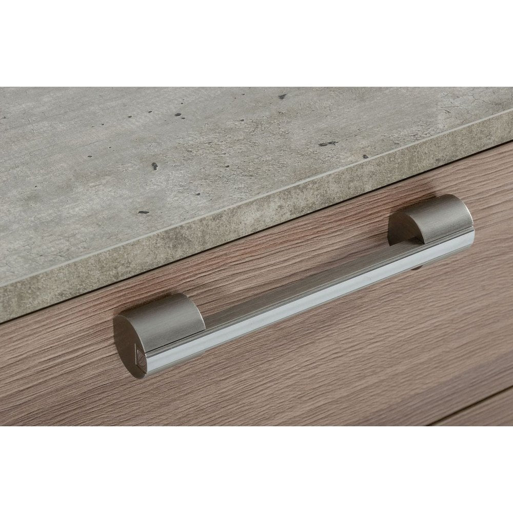 Nova Domus Boston - Modern Brown Oak & Brushed Stainless Steel Nightstand