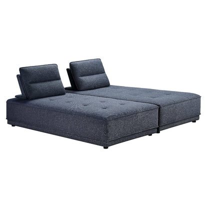 Glendale - Modern Blue Fabric Modular Sectional Sofa