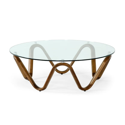 Modrest Lassen - Modern Glass & Walnut Coffee Table