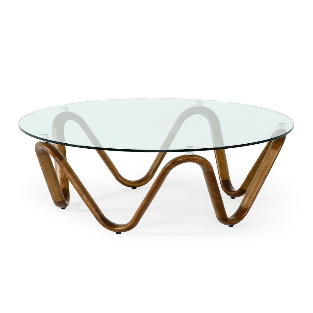 Modrest Lassen - Modern Glass & Walnut Coffee Table