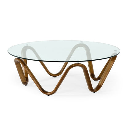 Modrest Lassen - Modern Glass & Walnut Coffee Table