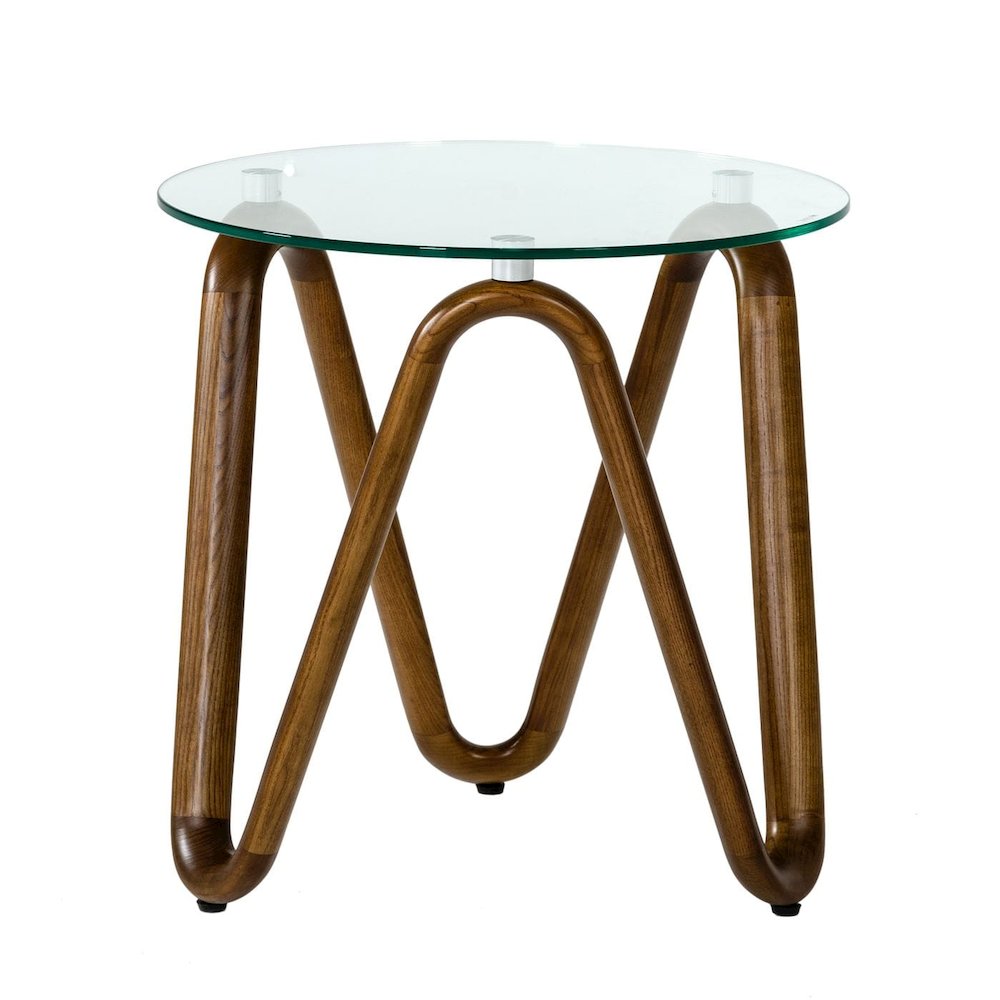 Modrest Lassen - Modern Glass & Walnut End Table