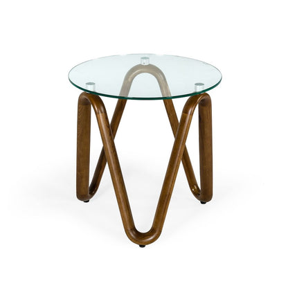 Modrest Lassen - Modern Glass & Walnut End Table