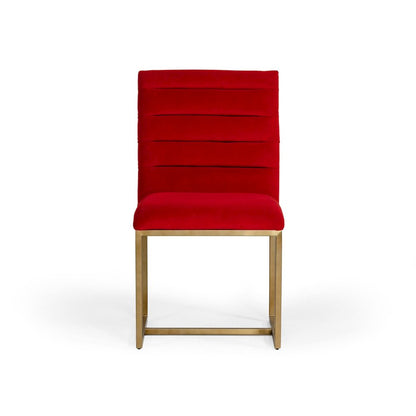 Modrest Barker - Modern Burnt Orange & Brush Gold Dining Chair (Set of 2)