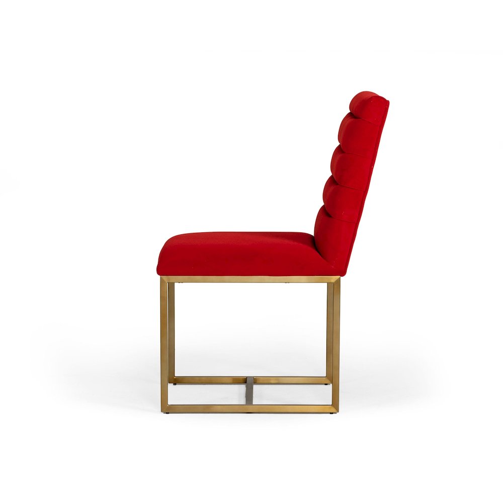 Modrest Barker - Modern Burnt Orange & Brush Gold Dining Chair (Set of 2)