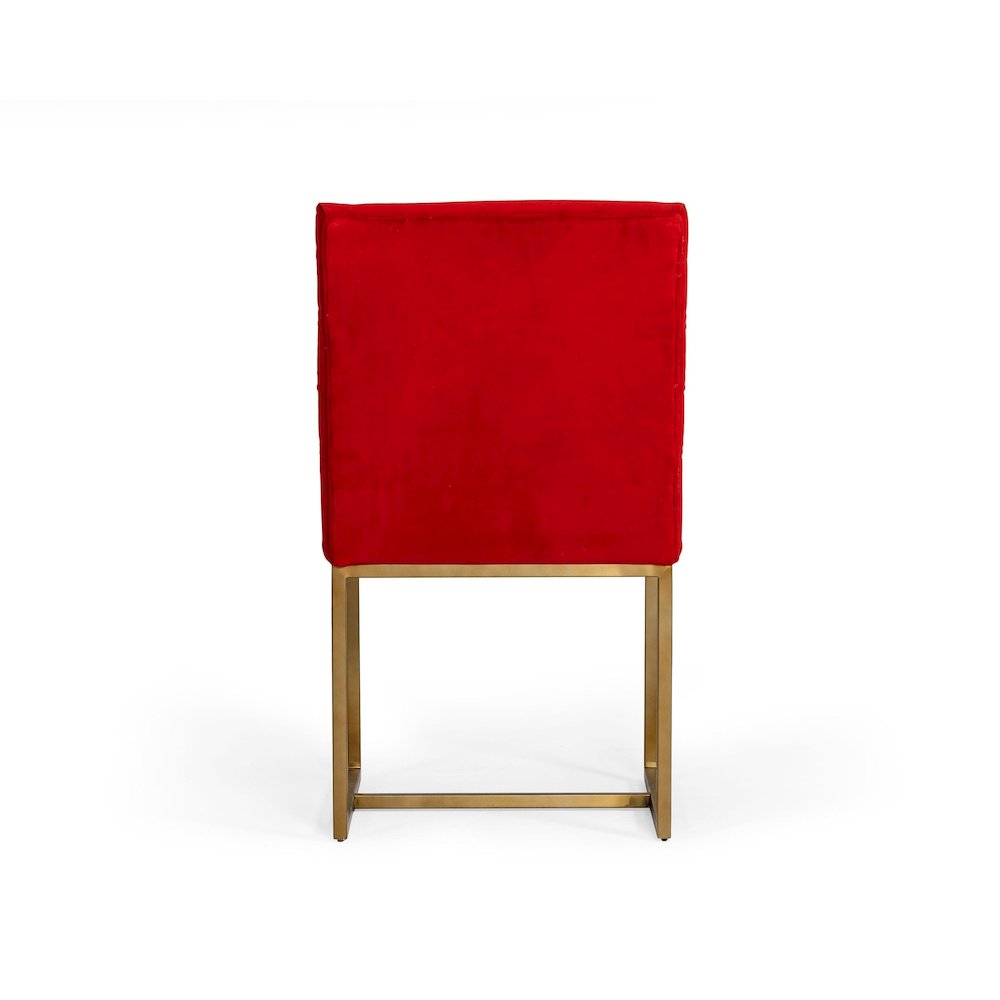 Modrest Barker - Modern Burnt Orange & Brush Gold Dining Chair (Set of 2)