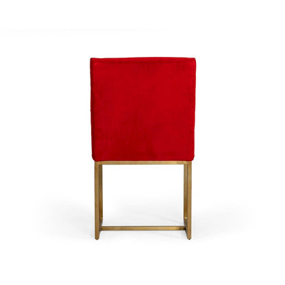 Modrest Barker - Modern Burnt Orange & Brush Gold Dining Chair (Set of 2)