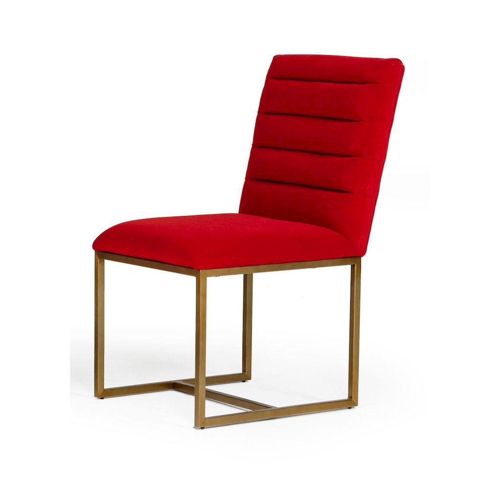 Modrest Barker - Modern Burnt Orange & Brush Gold Dining Chair (Set of 2)