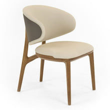 Chance - Contemporary Cream and Brown Leatherette Walnut Dining Chair
