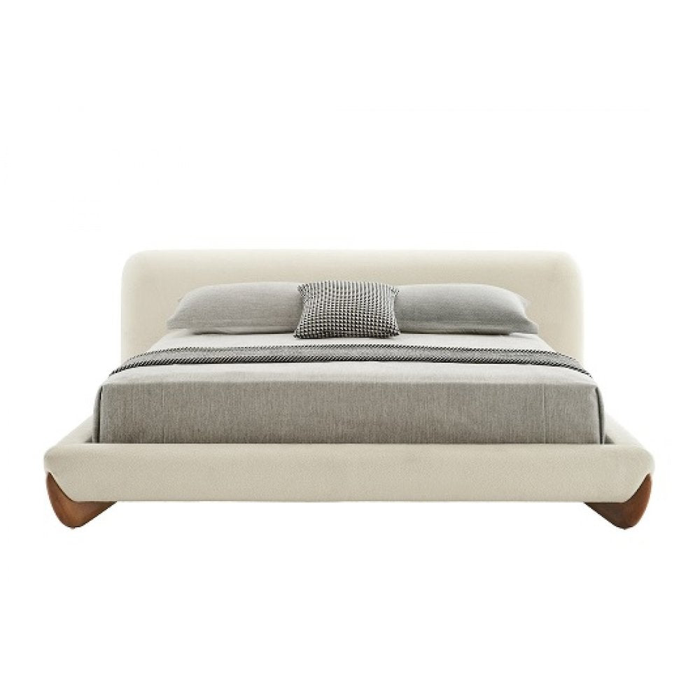 Modrest Fleury - Eastern Contemporary Cream and Walnut Bed