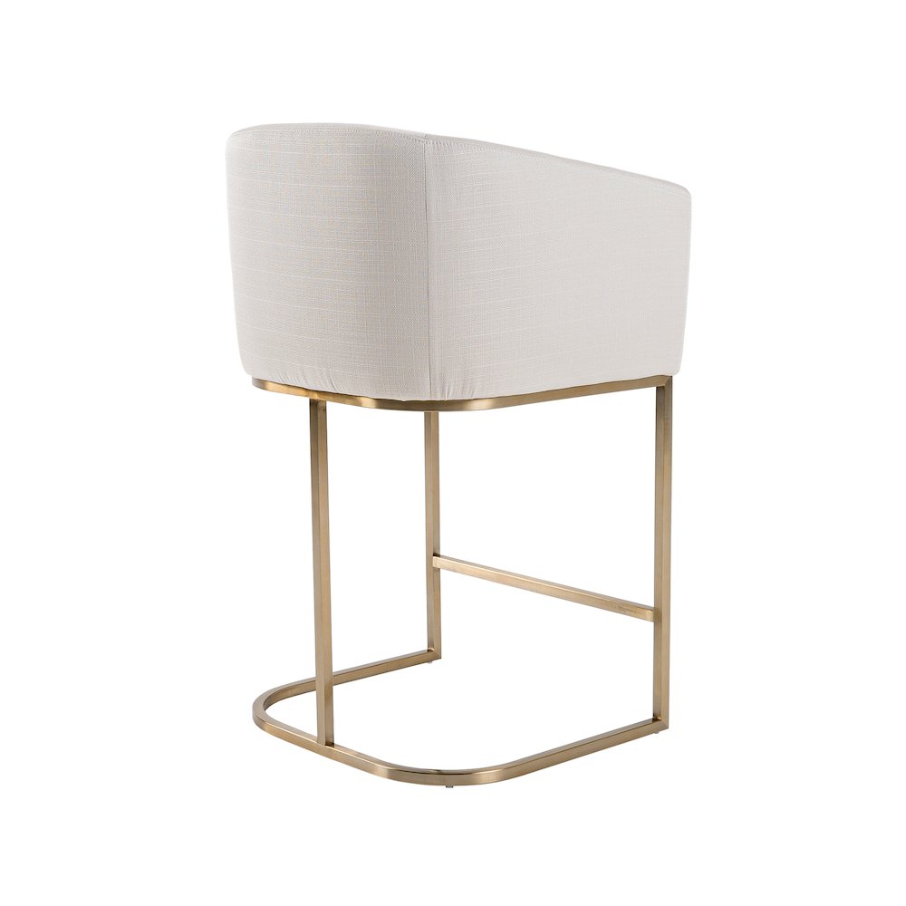 Modrest Yukon - Modern Off White Fabric & Brushed Brass Counter Chair