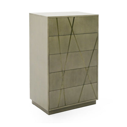 Modrest Nixa - Modern Wide Birch + Brushed Bronze Chest