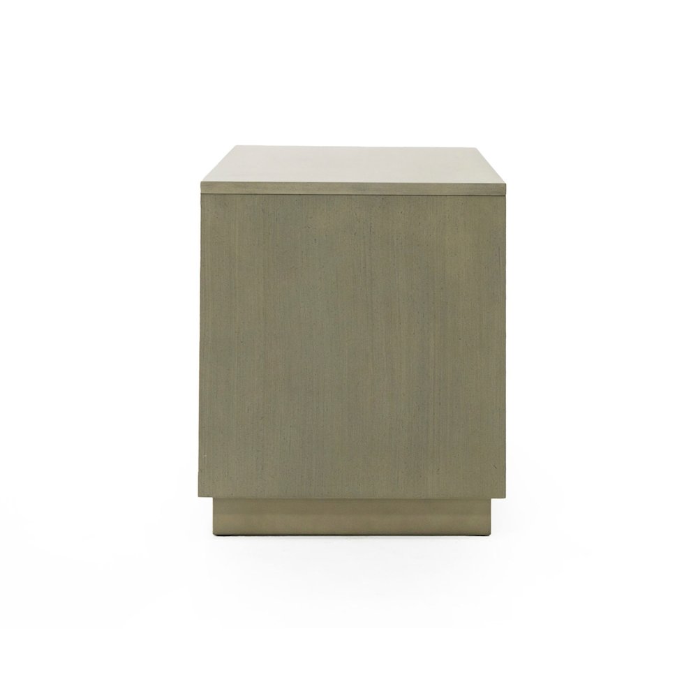 Modrest Nixa - Modern Wide Birch + Brushed Bronze Nightstand
