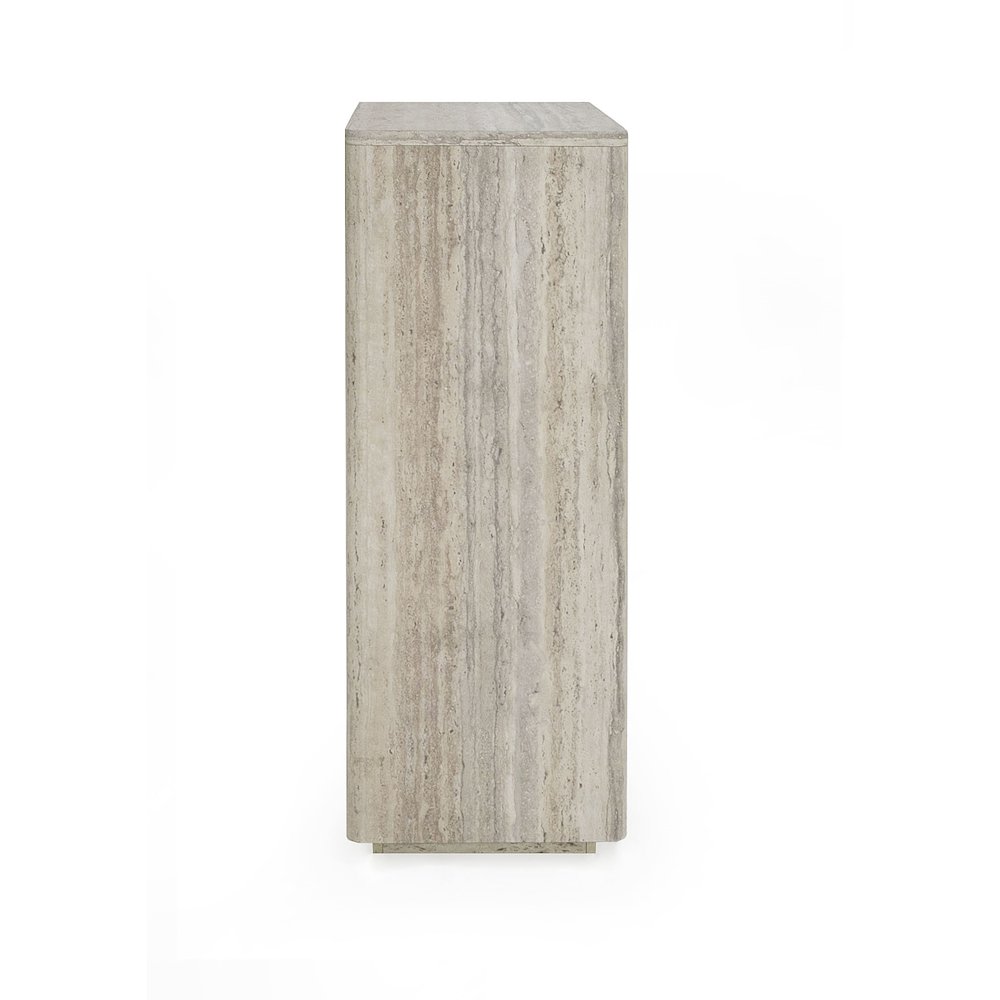 Nova Domus Roma - Modern Faux Travertine + Gold Chest
