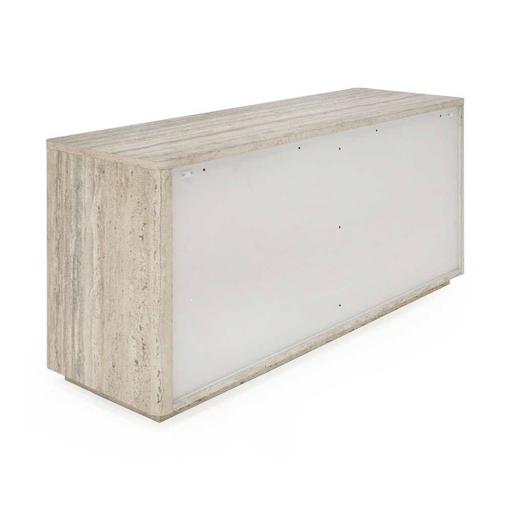 Nova Domus Roma - Modern Faux Travertine + Gold Dresser