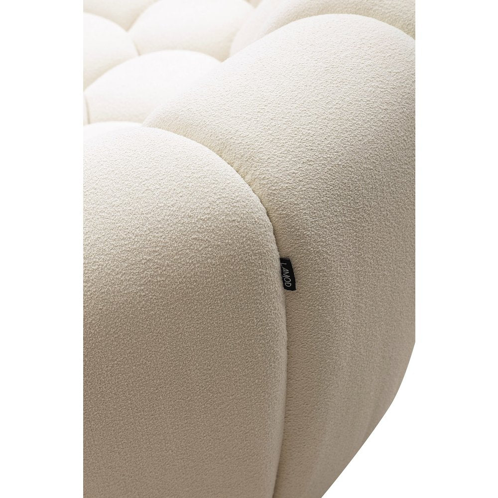 Divani Casa Yolonda - Modern Curved Off-White Fabric Chair