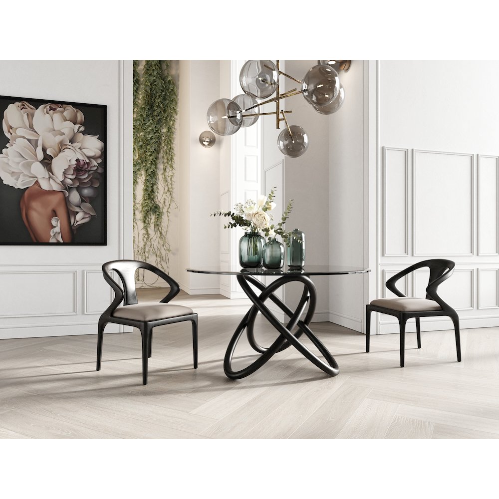 Modrest Campbell - Mid-Century Modern Grey & Black Ash Dining Chair