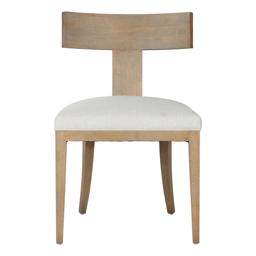 Fabien - Mid-Century Modern Beige Linen Wood Dining Chair (Set of 2)