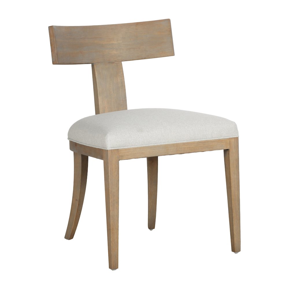 Fabien - Mid-Century Modern Beige Linen Wood Dining Chair (Set of 2)