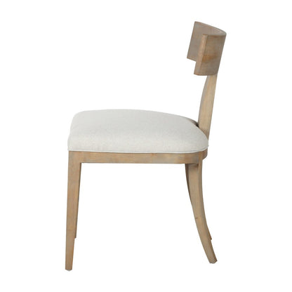 Fabien - Mid-Century Modern Beige Linen Wood Dining Chair (Set of 2)