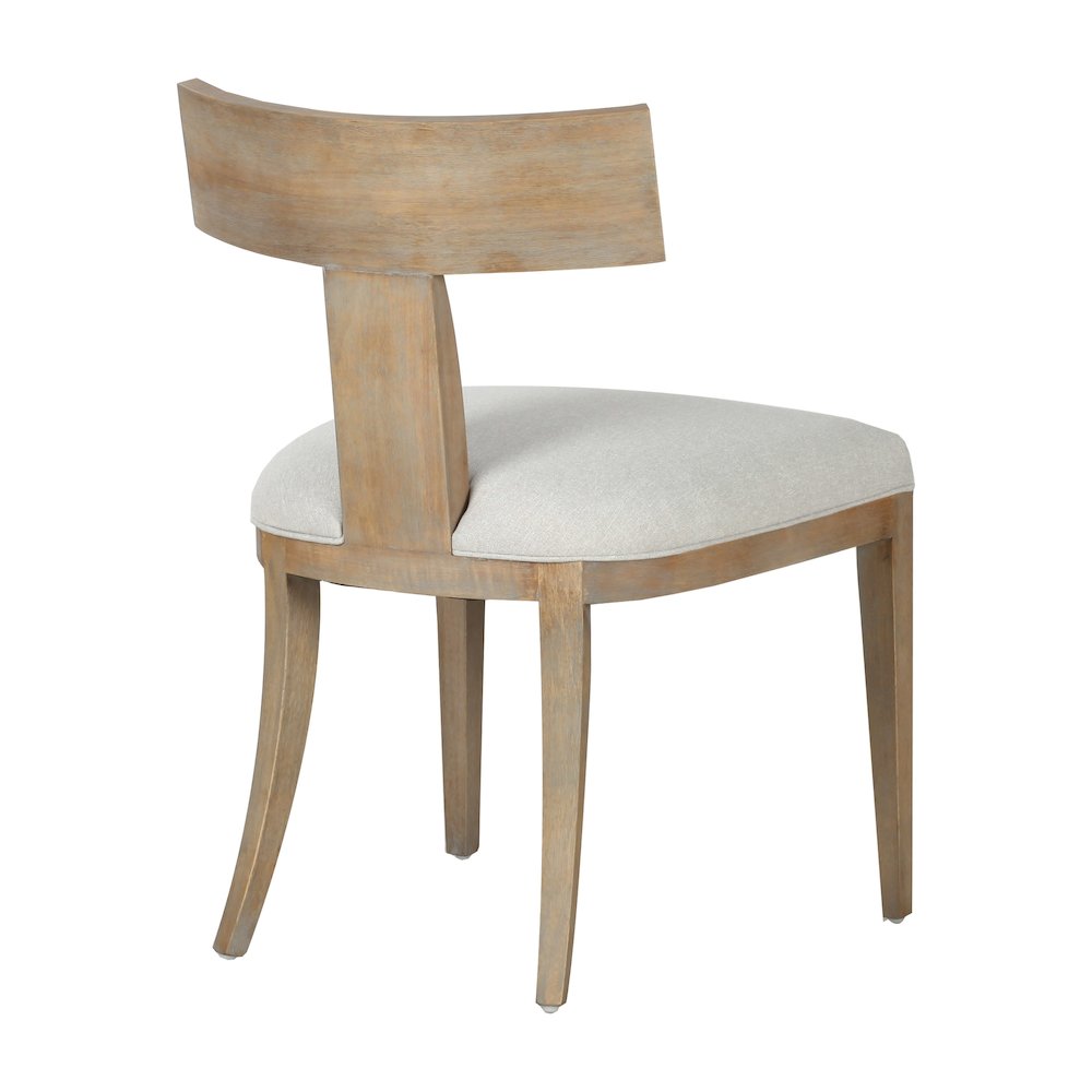 Fabien - Mid-Century Modern Beige Linen Wood Dining Chair (Set of 2)