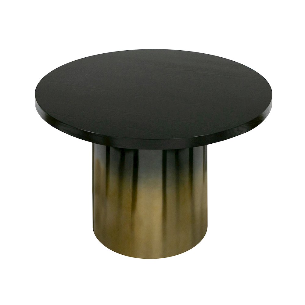 Modrest Elmira - Glam Black Ash + Gradient Stainless Steel Round Dining Table