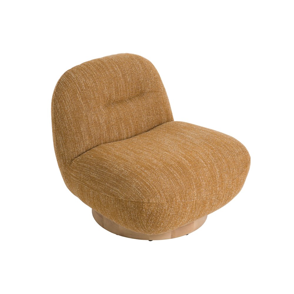 Modrest Renee - Modern Mustard Fabric Swivel Accent Chair