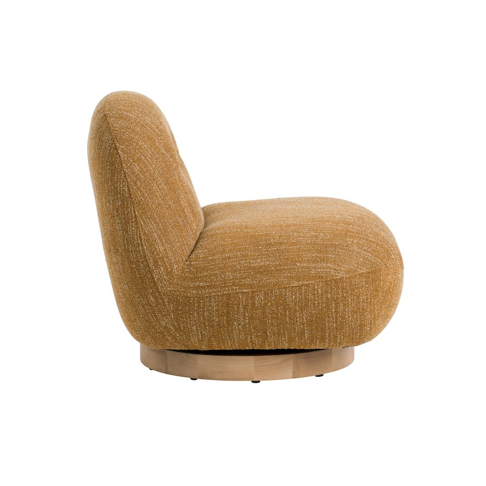 Modrest Renee - Modern Mustard Fabric Swivel Accent Chair