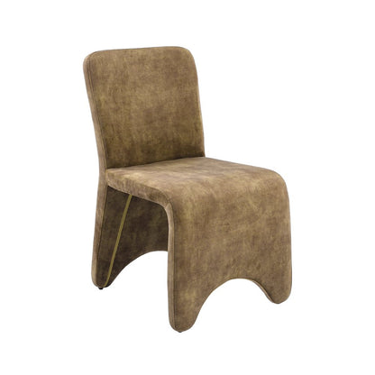 Modrest Ditka - Modern Camel Velvet Dining Chair (Set of 2)