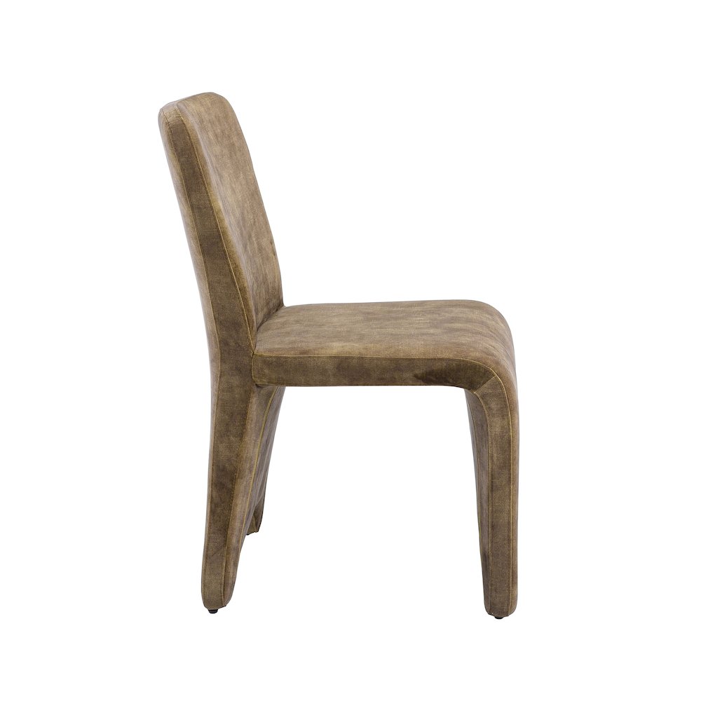 Modrest Ditka - Modern Camel Velvet Dining Chair (Set of 2)
