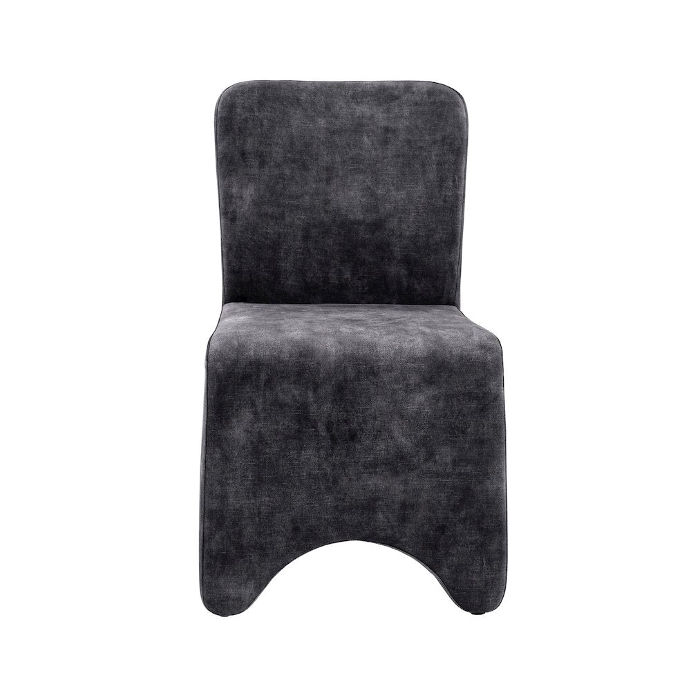 Modrest Ditka - Modern Grey Velvet Dining Chair (Set of 2)