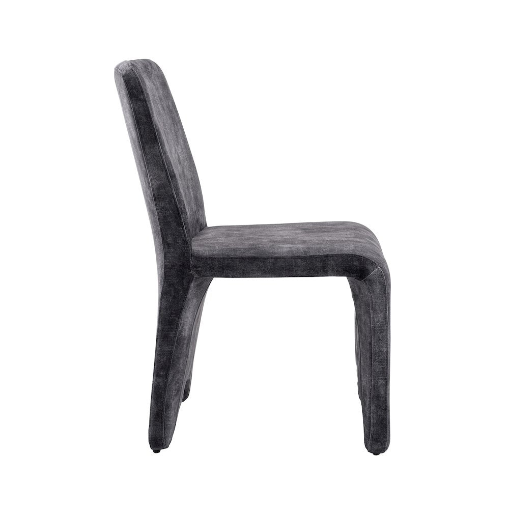 Modrest Ditka - Modern Grey Velvet Dining Chair (Set of 2)
