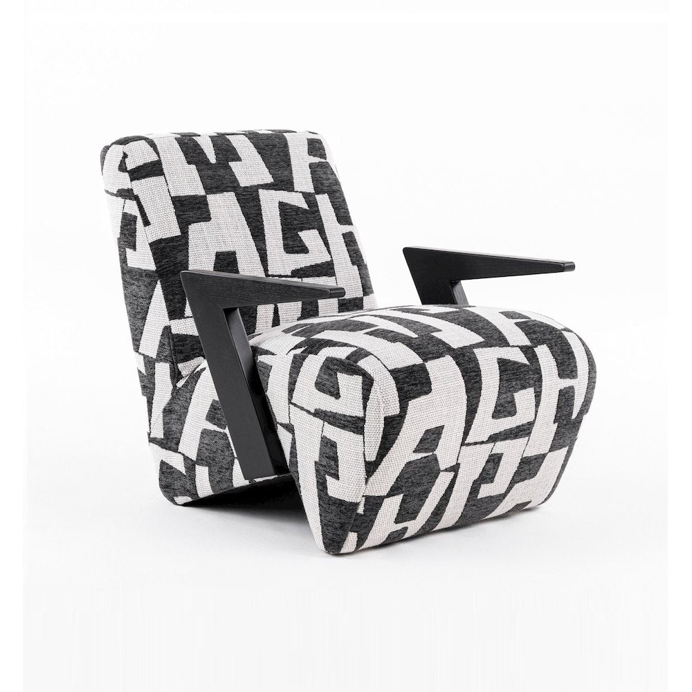 Modrest Leana - Modern Black & White Fabric Accent Chair