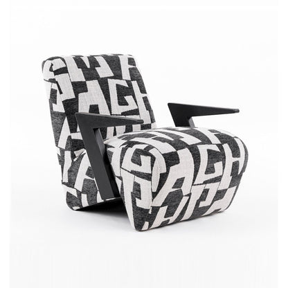 Modrest Leana - Modern Black & White Fabric Accent Chair