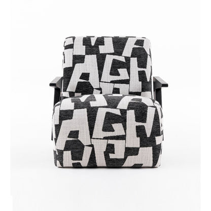 Modrest Leana - Modern Black & White Fabric Accent Chair