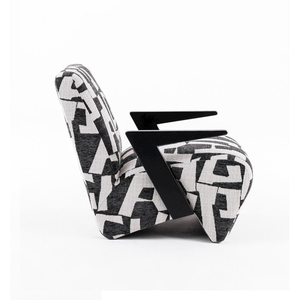 Modrest Leana - Modern Black & White Fabric Accent Chair