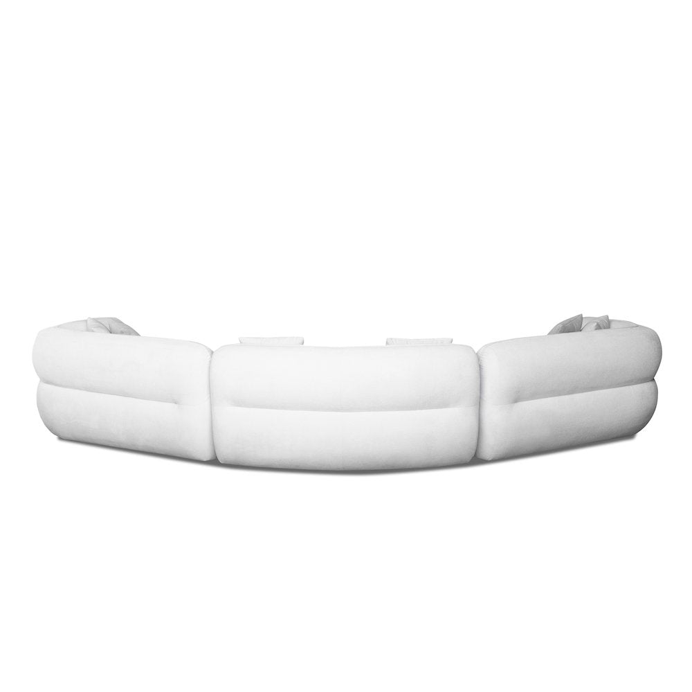 Divani Casa Gypsy - Modern Off-White Fabric Curved Sectional Sofa