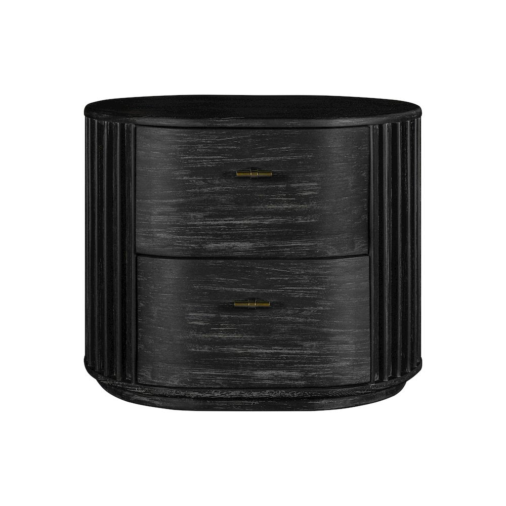 Modrest Fields - Modern Black Acacia Nightstand