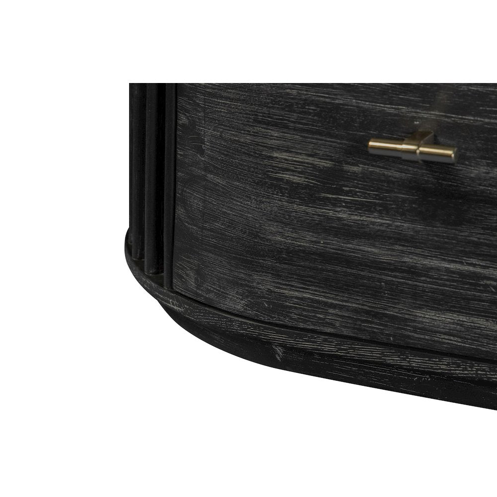 Modrest Fields - Modern Black Acacia Nightstand