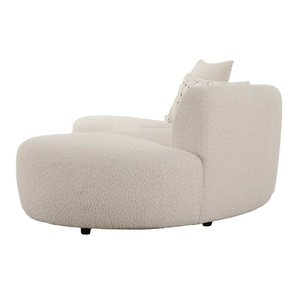 Divani Casa Weldon - Modern Off-White Fabric Curved Sectional