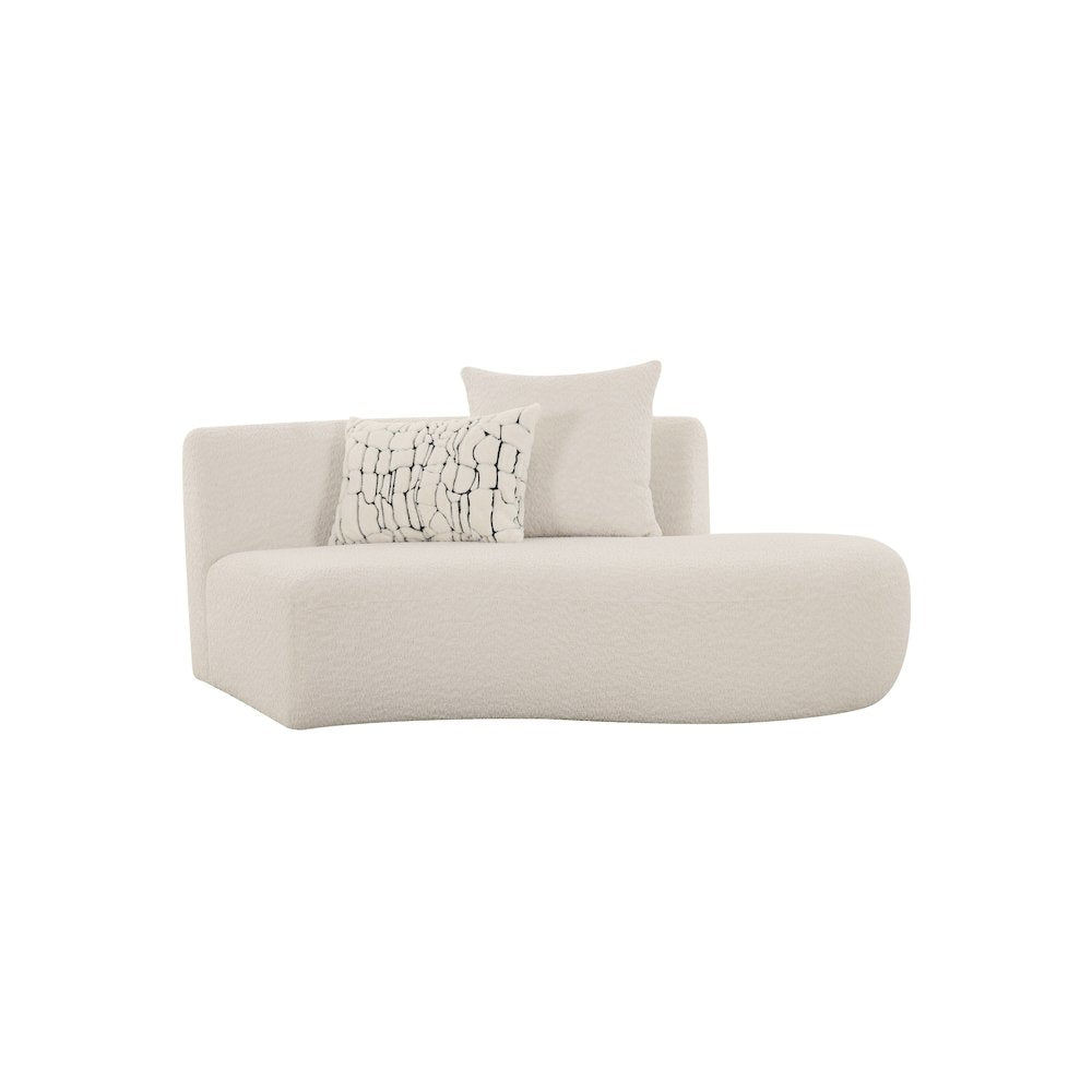 Divani Casa Weldon - Modern Off-White Fabric Curved Sectional