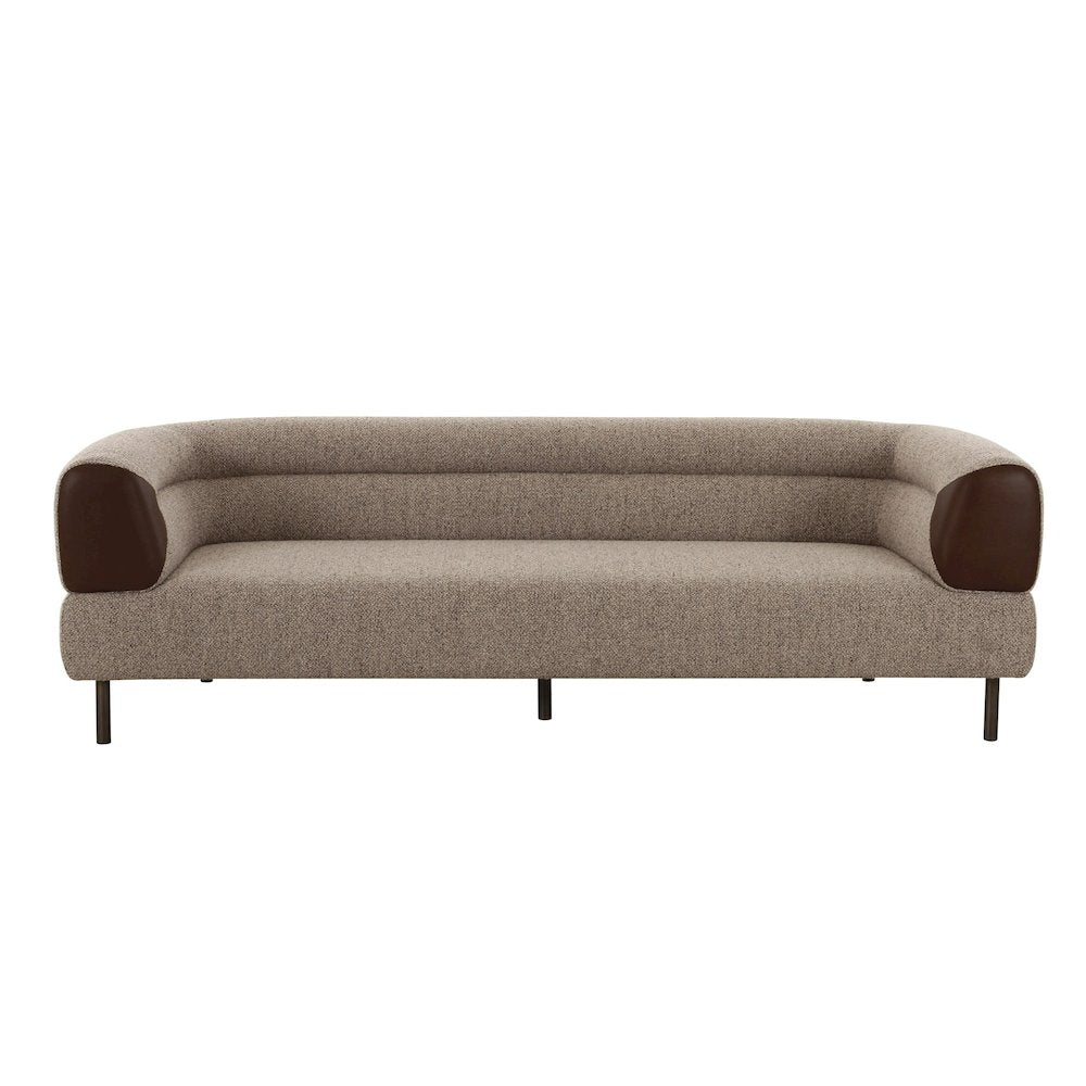 Divani Casa Plume - Modern Brown Fabric Sofa