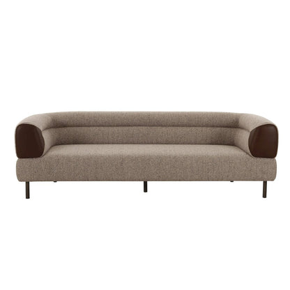Divani Casa Plume - Modern Brown Fabric Sofa