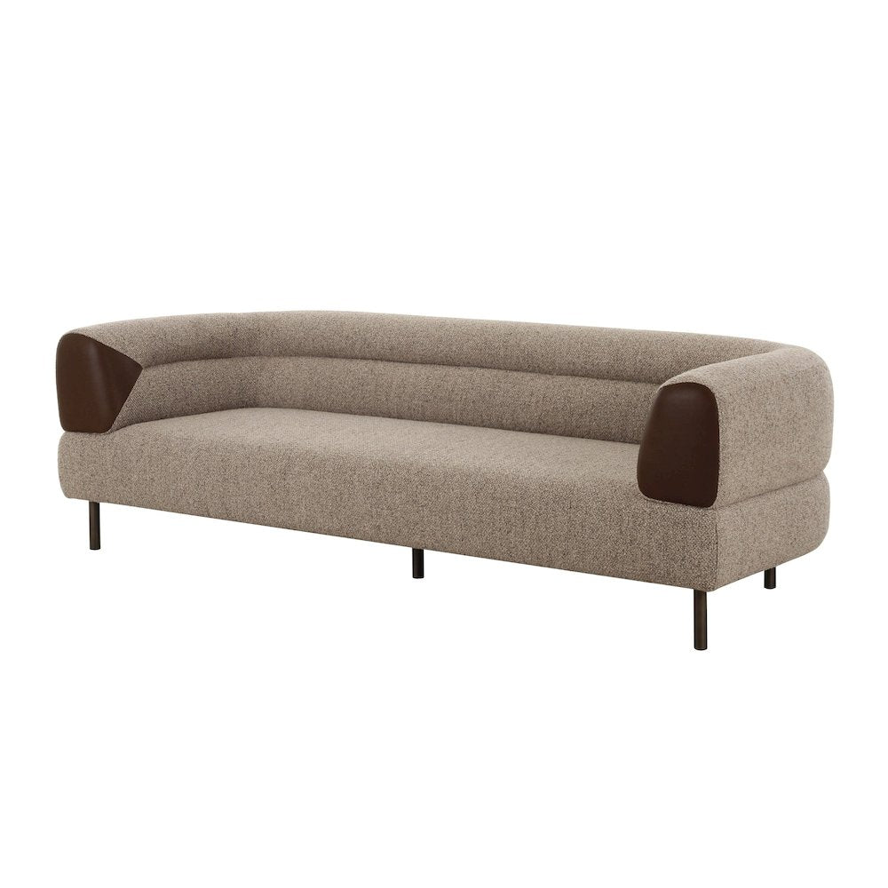 Divani Casa Plume - Modern Brown Fabric Sofa