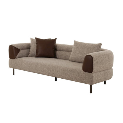 Divani Casa Plume - Modern Brown Fabric Sofa